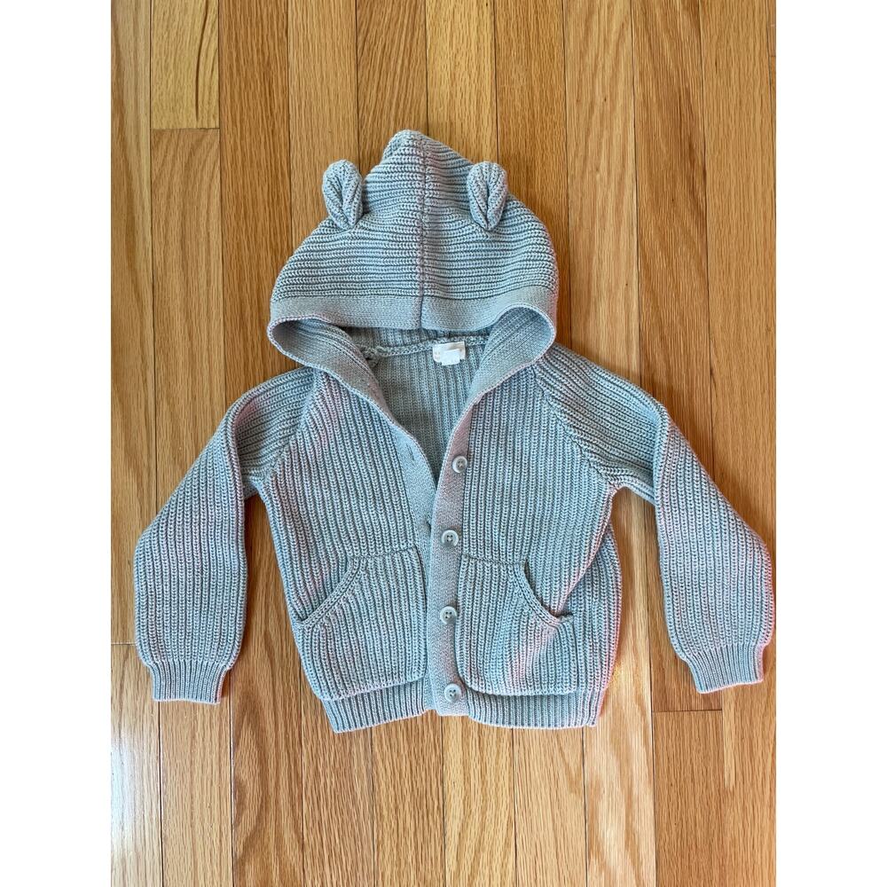 Jamie Kay Bear Cardigan Sweater-‎ light blue- 1Year